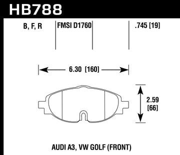 Hawk Brake Pad Set HB788F.745 HPS - 0