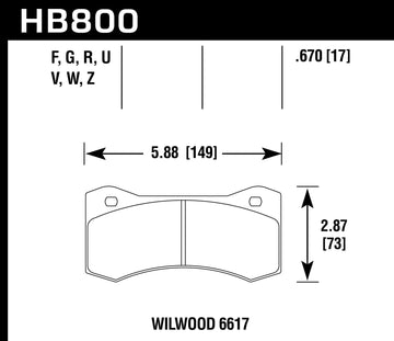Hawk Brake Pad Set HB800G.670 DTC-60 - 0