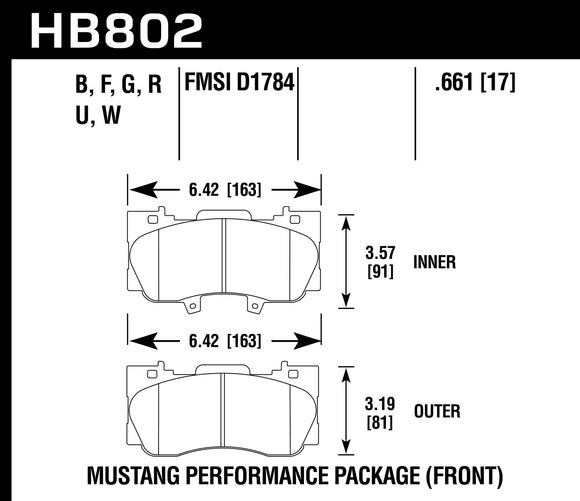 Hawk Brake Pad Set HB802F.661 HPS