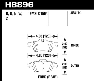 Hawk Brake Pad Set HB896Z.568 Performance Ceramic - 0