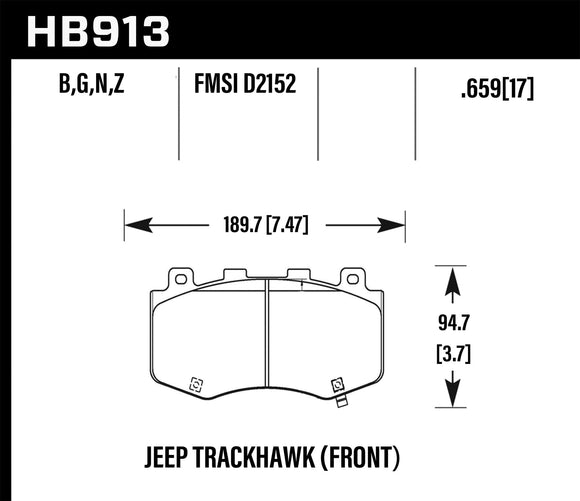 Hawk Brake Pad Set HB913Z.659 Performance Ceramic