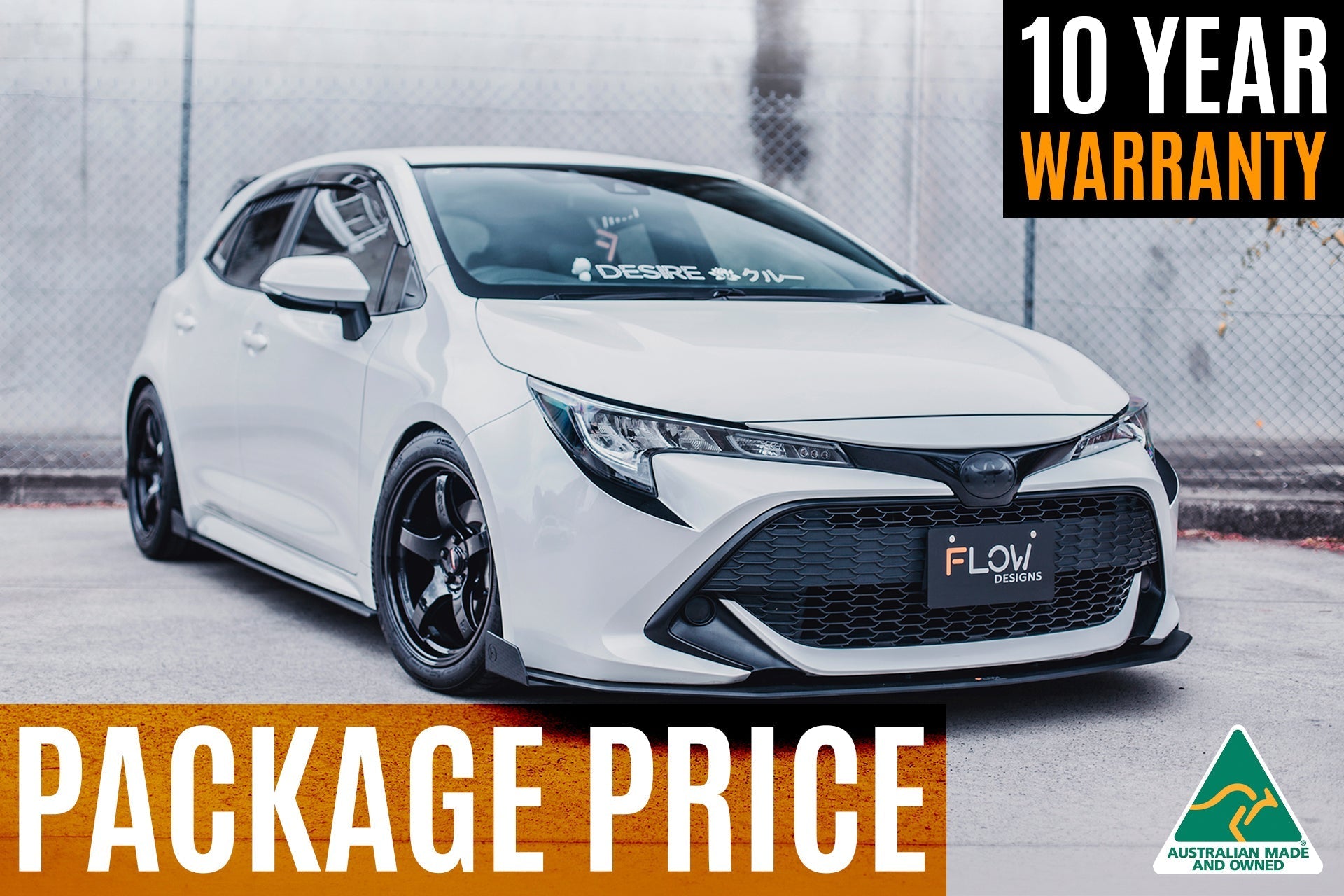 FLOW Designs  Corolla MZEA12R/ZWE211R 2018-2022 Full Lip Splitter Set - MODE Auto Concepts