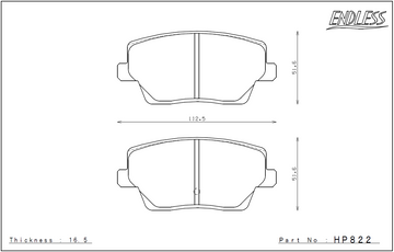 Hyundai i30N Rear Endless Brake Pad Set HP822 MX72 - 0