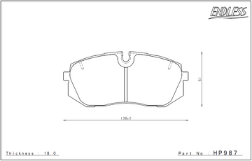 Hyundai i20 N FRONT Endless Brake Pad Set HP987 MX72 - 0