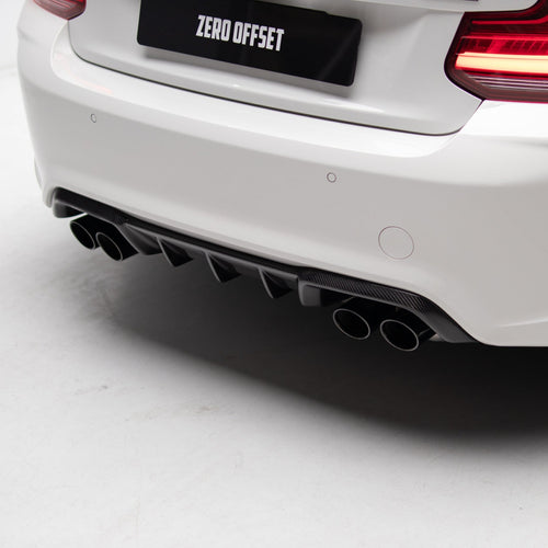 Zero Offset M Performance Style Carbon Fiber Rear Diffuser Pre-Pregged Dry Carbon Fiber for BMW M2 F87 2016-2021 - MODE Auto Concepts