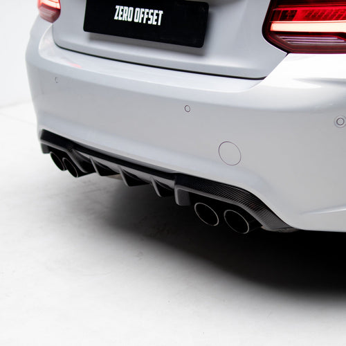 Zero Offset M Performance Style Carbon Fiber Rear Diffuser Pre-Pregged Dry Carbon Fiber for BMW M2 F87 2016-2021 - MODE Auto Concepts