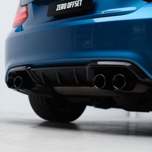 Zero Offset M Performance Style Carbon Fiber Rear Diffuser Pre-Pregged Dry Carbon Fiber for BMW M2 F87 2016-2021 - MODE Auto Concepts