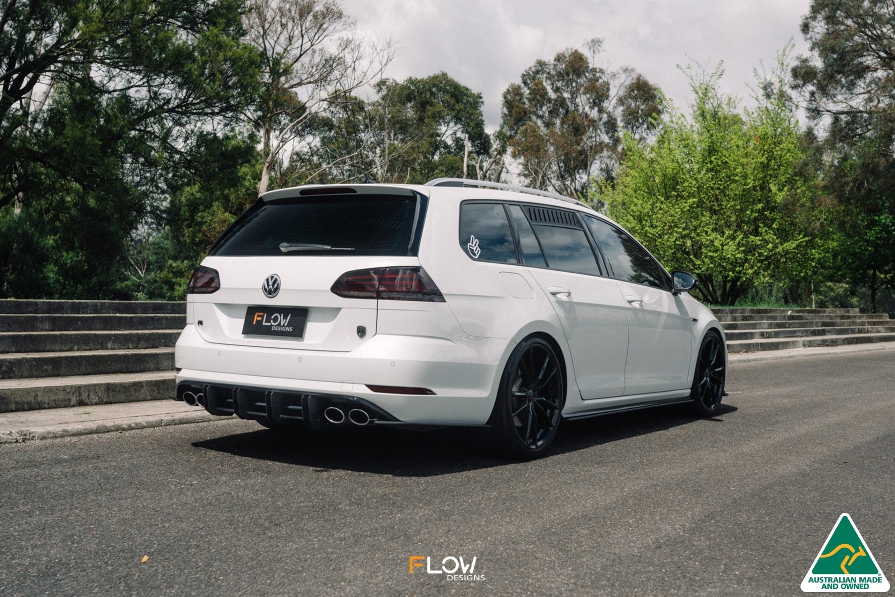 FLOW Designs  MK7.5 Golf R Wagon Side Skirt Splitters (Pair) - MODE Auto Concepts