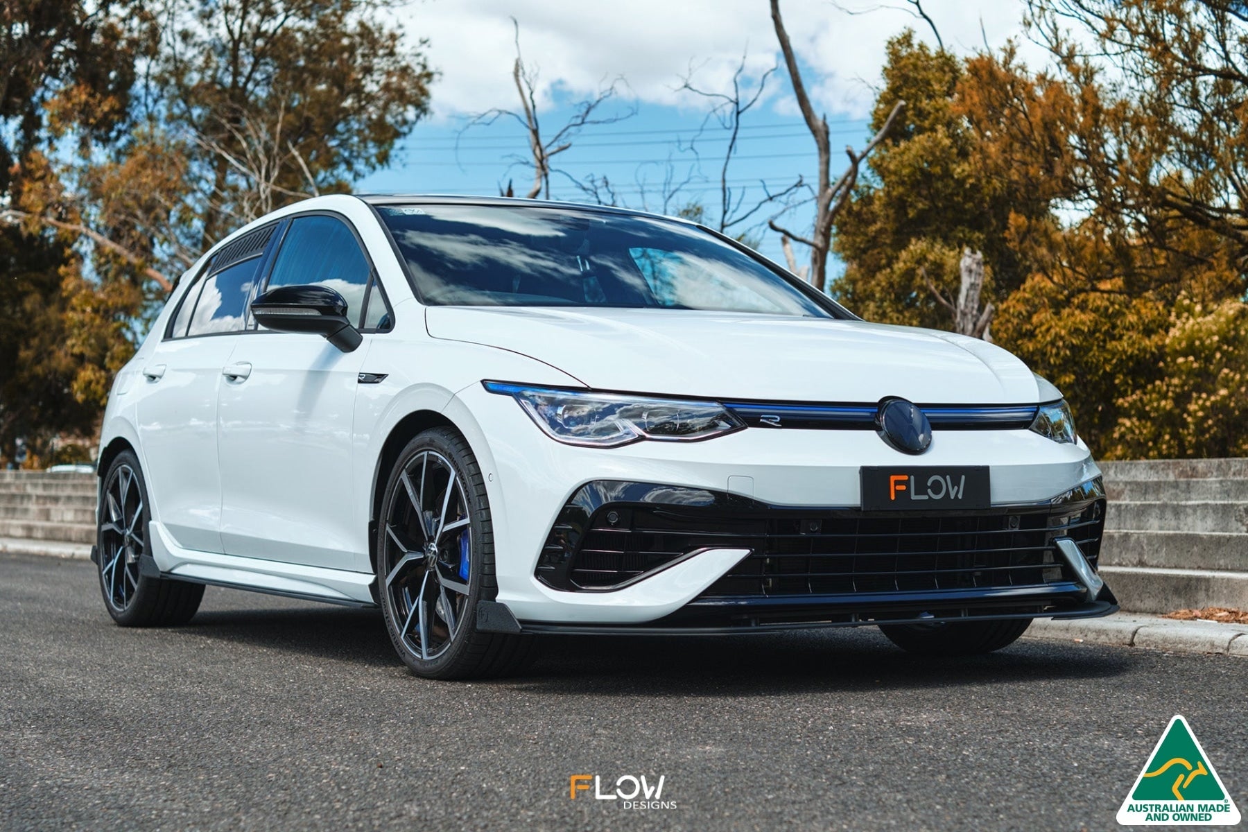 FLOW Designs  MK8 Golf R Front Lip Splitter Winglets (Pair) - MODE Auto Concepts