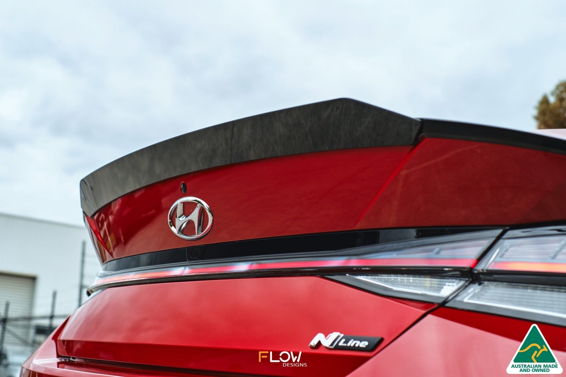 FLOW Designs  CN7 Elantra N Line Sedan 2020 Rear Spoiler Extension - MODE Auto Concepts