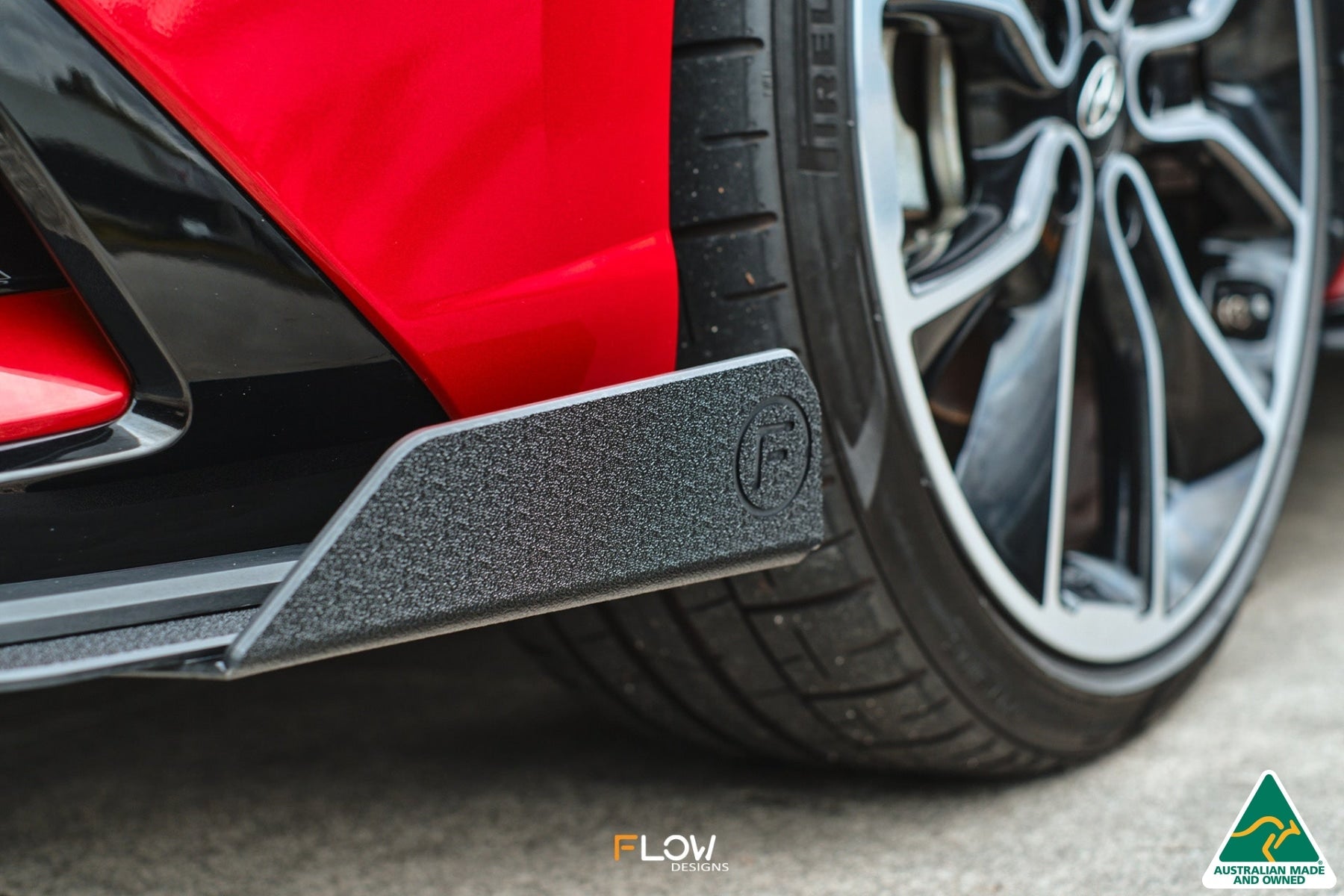 FLOW Designs  CN7 i30 N Line Sedan 2020 - 2022 Front Lip Splitter Winglets (Pair) - MODE Auto Concepts