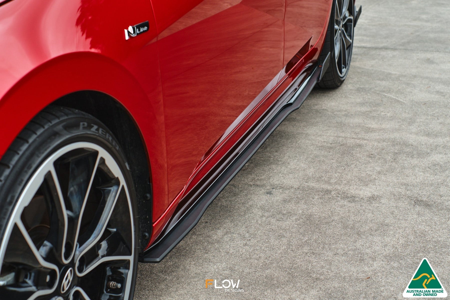 FLOW Designs  CN7 Elantra N Line Sedan 2020 Side Skirt Splitters (Pair) - MODE Auto Concepts