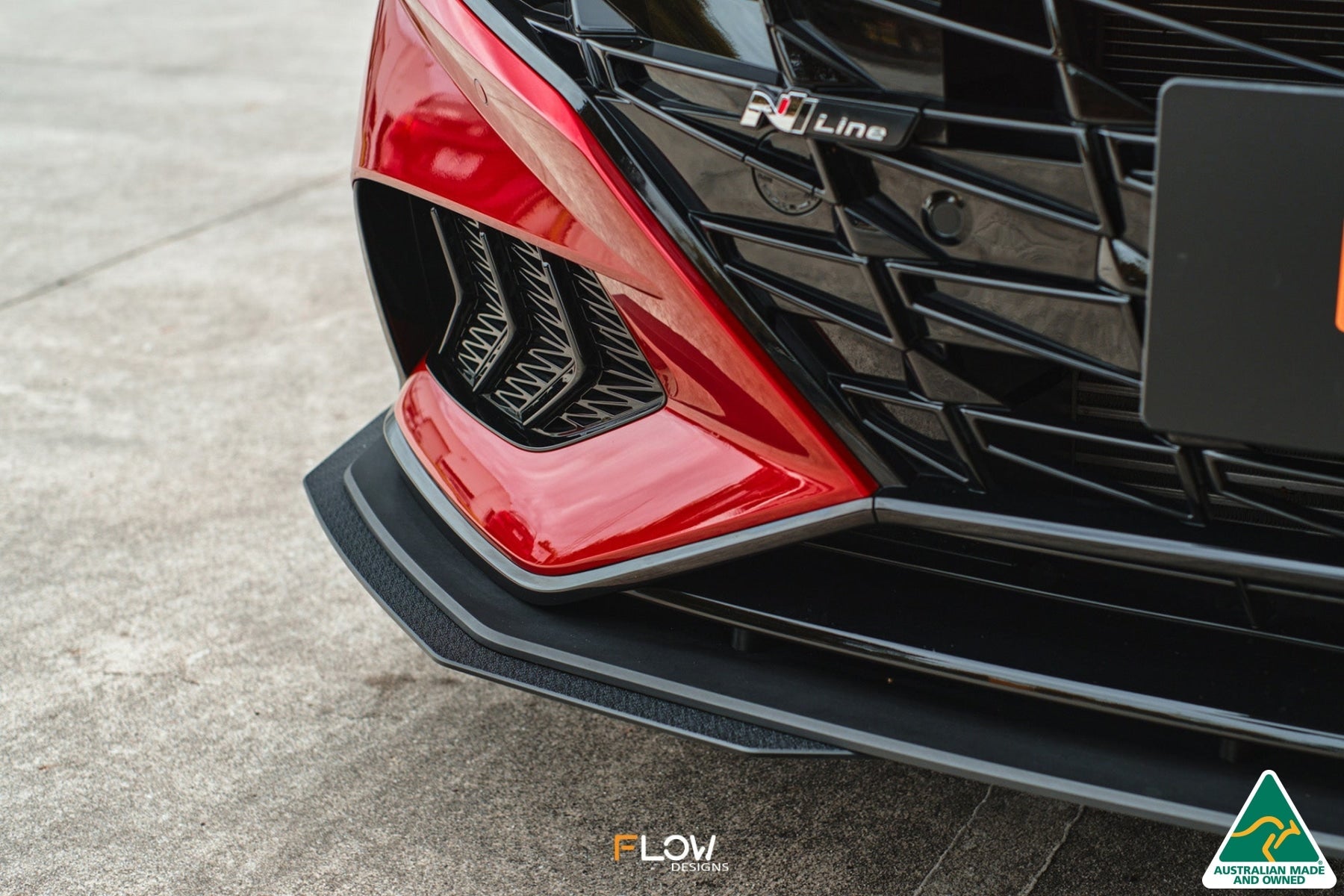 FLOW Designs  CN7 Elantra N Line Sedan 2020 Front Lip Splitter Extensions (Pair) - MODE Auto Concepts