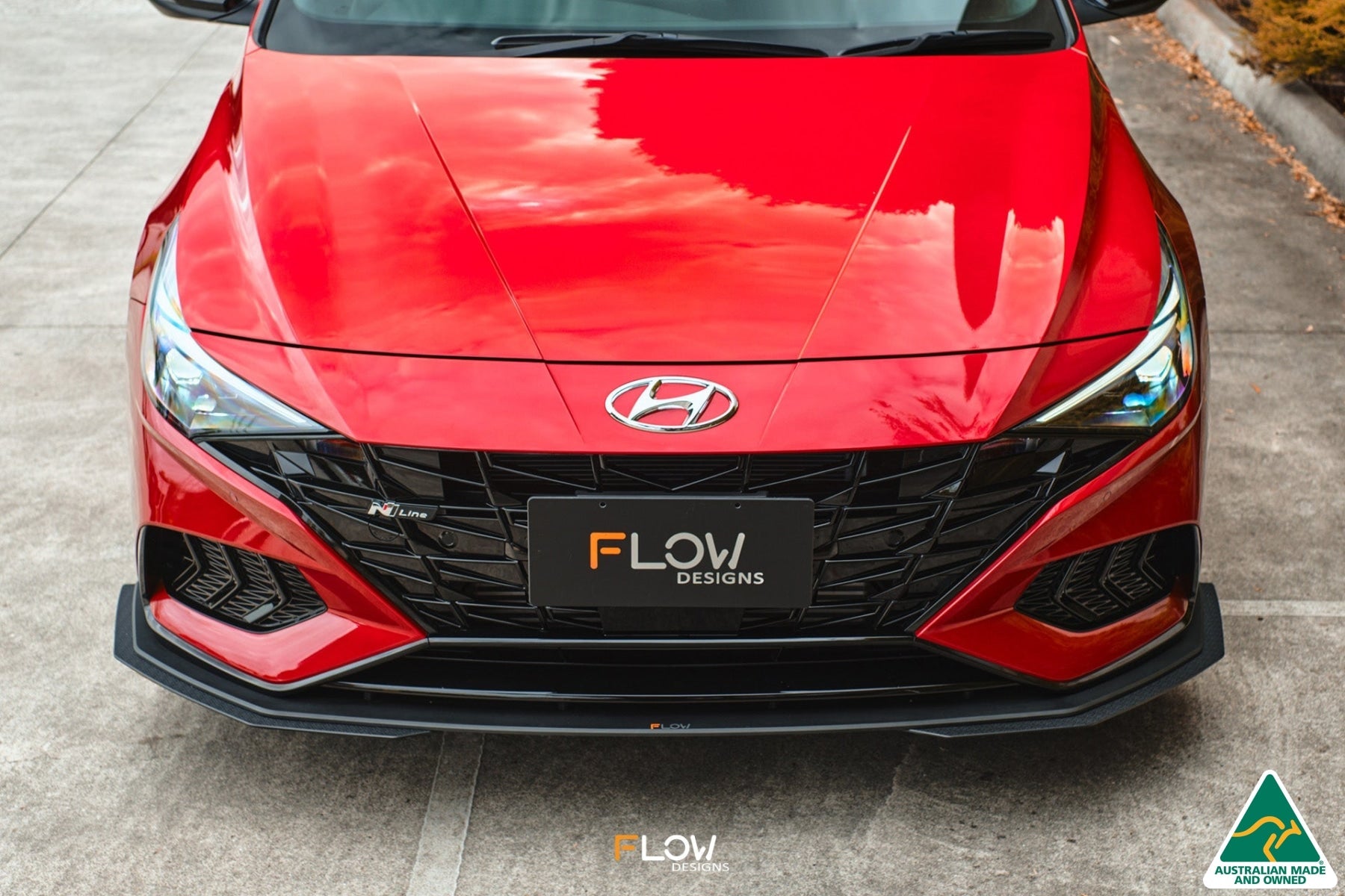 FLOW Designs  CN7 Elantra N Line Sedan 2020 Front Lip Splitter & Mounting Brace - MODE Auto Concepts