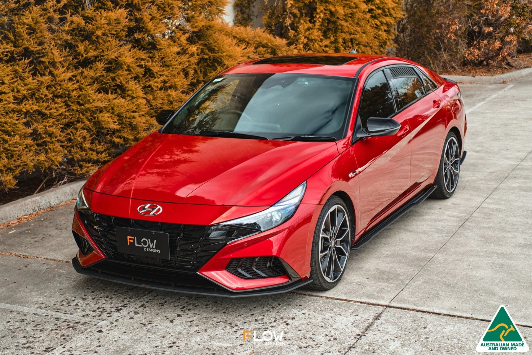 FLOW Designs  CN7 i30 N Line Sedan 2020 - 2022 Front Lip Splitter & Mounting Brace - MODE Auto Concepts