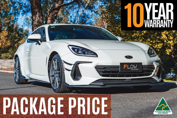 FLOW Designs  ZD8 BRZ Full Lip Splitter Set (GLOSS BLACK) - MODE Auto Concepts