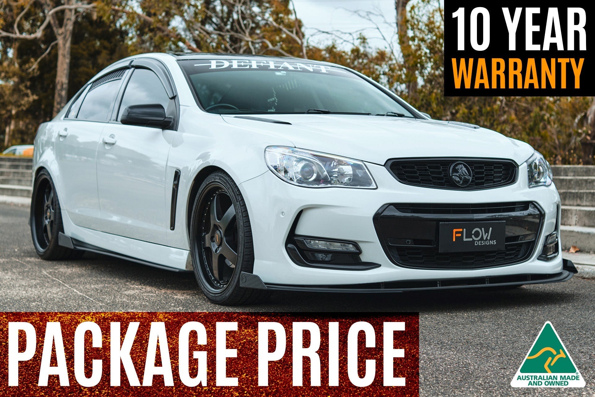 FLOW Designs  VF Commodore S2 Sedan Full Lip Splitter Set - MODE Auto Concepts