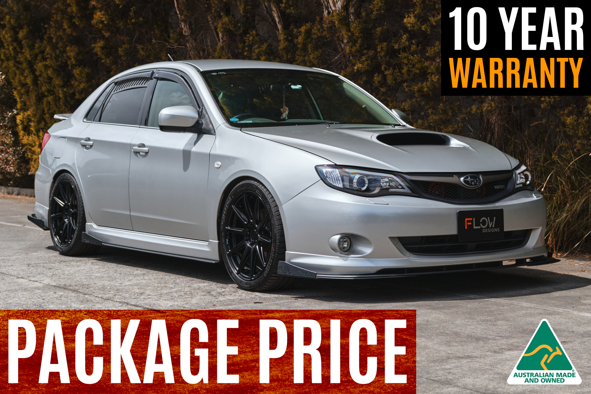 FLOW Designs  Impreza WRX/RS G3 Sedan PFL Full Lip Splitter Set - MODE Auto Concepts