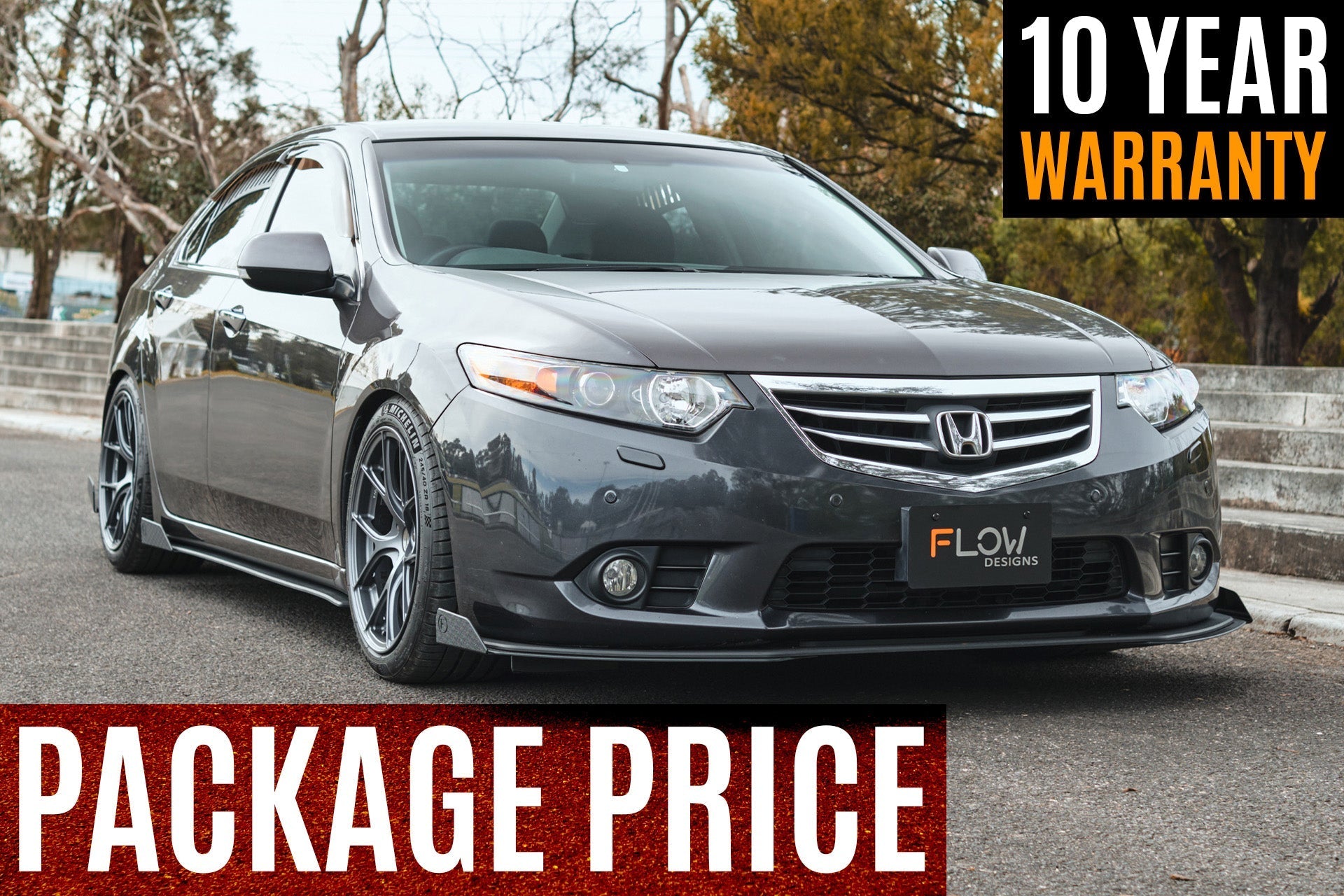 FLOW Designs  CU2 Accord Euro Full Lip Splitter Set - Standard - MODE Auto Concepts