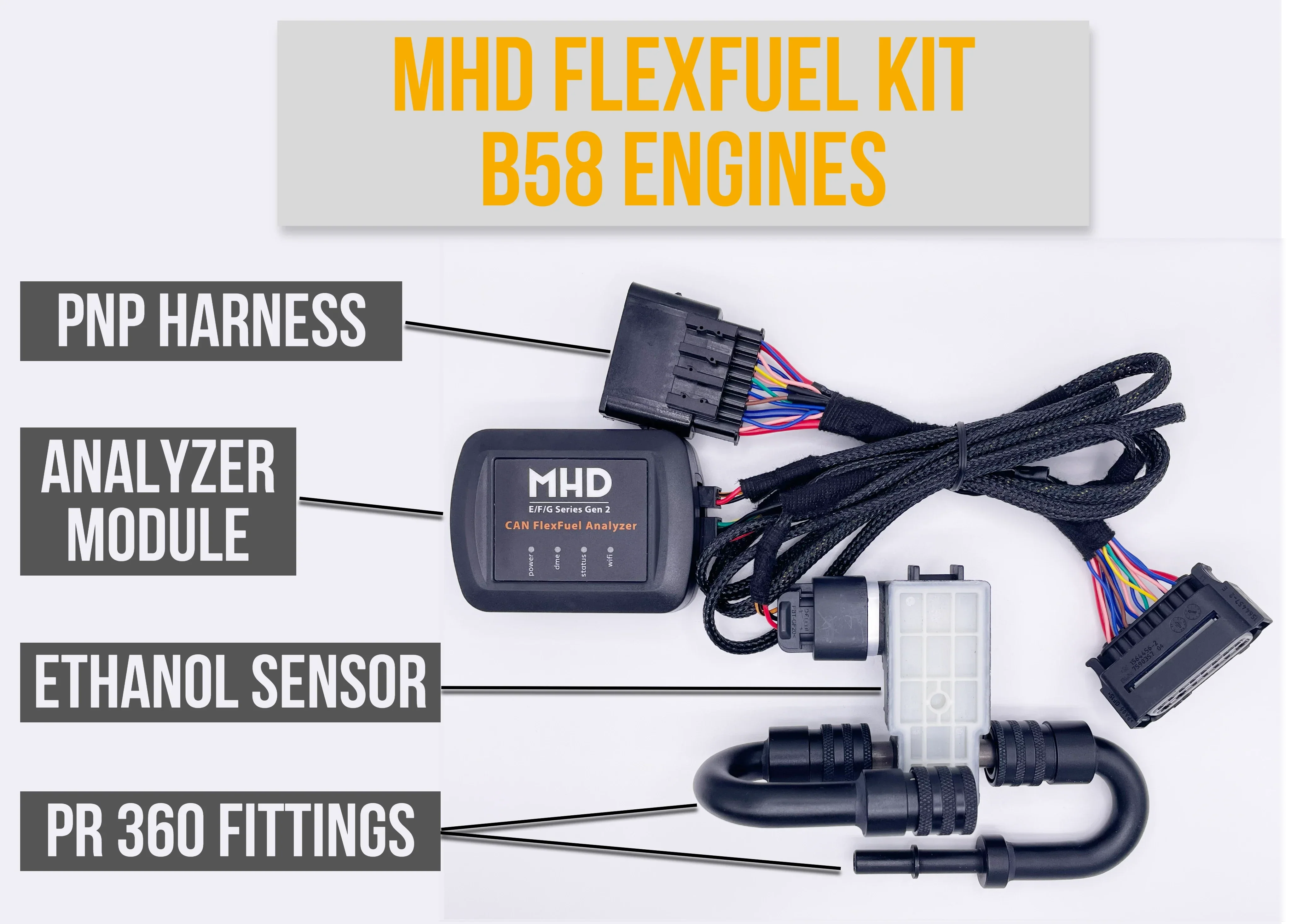 MHD Flex Fuel Analyzer Kit for S58 G-Series Gen 2 BMW M2 G87 M3 G80 G81 M4 G82 G83 & X3M F97 X4M F98- CAN Enabled - MODE Auto Concepts