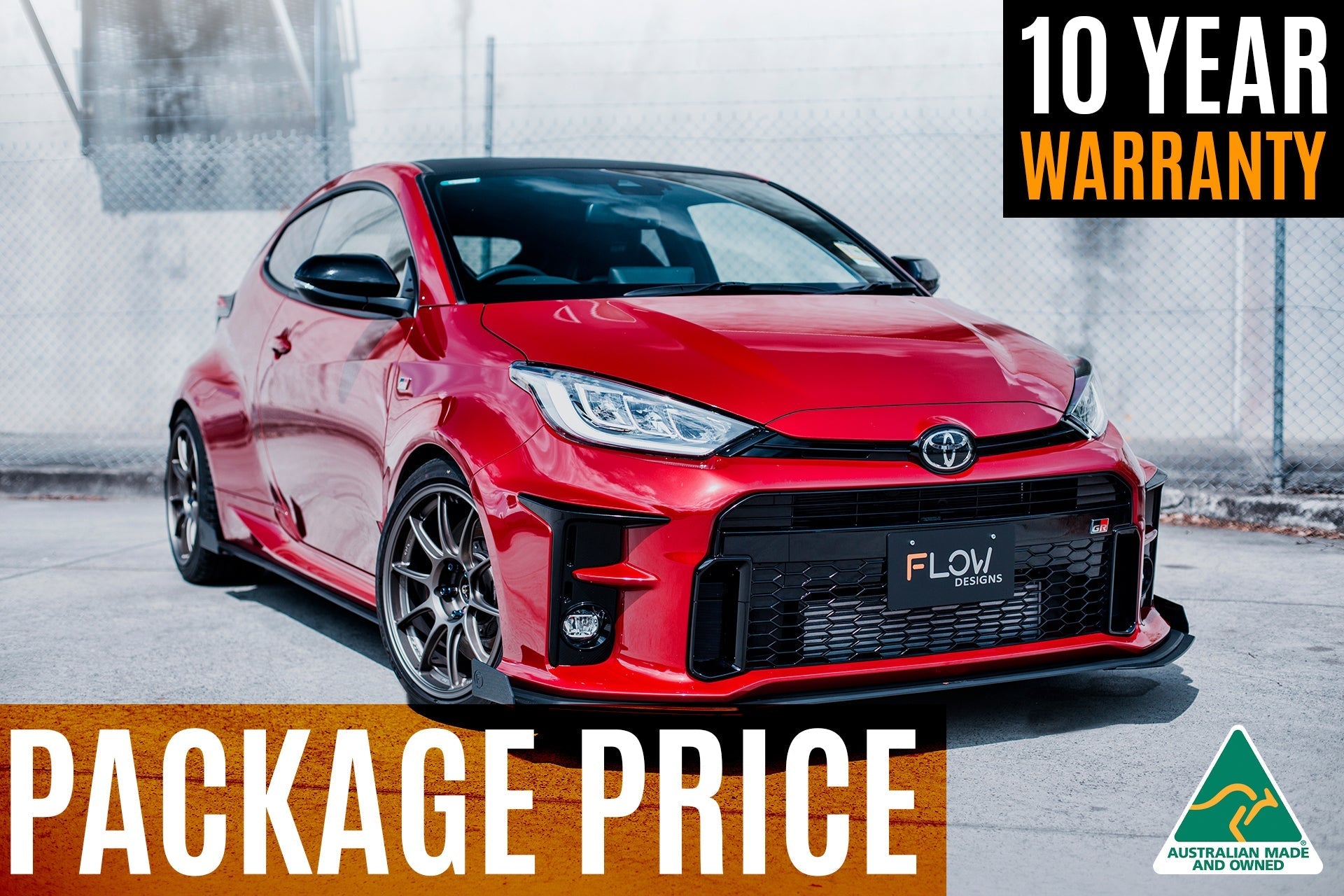 FLOW Designs  Yaris GR Full Lip Splitter Kit With Rear Diffuser - MODE Auto Concepts