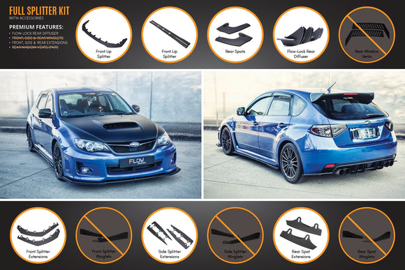 FLOW Designs  Impreza WRX / STI G3 Hatch (FL) Full Lip Splitter Set - MODE Auto Concepts