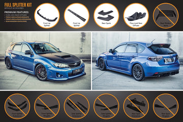 FLOW Designs  Impreza WRX / STI G3 Hatch (FL) Full Lip Splitter Set - MODE Auto Concepts