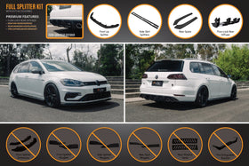 FLOW Designs  MK7.5 Golf R Wagon Full Lip Splitter Set - MODE Auto Concepts