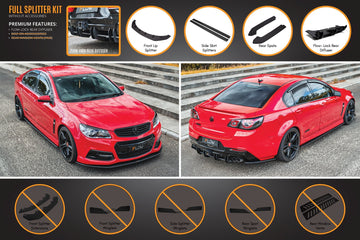 FLOW Designs  VF Commodore S1 Sedan Full Lip Splitter Set - MODE Auto Concepts