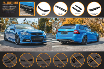 FLOW Designs  VF Commodore S1 Wagon Full Lip Splitter Set - MODE Auto Concepts