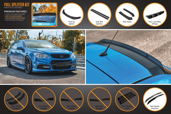 FLOW Designs  VF Commodore S1 Wagon Full Lip Splitter Set - MODE Auto Concepts