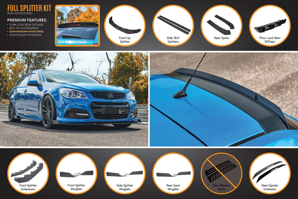 FLOW Designs  VF Commodore S1 Wagon Full Lip Splitter Set - MODE Auto Concepts
