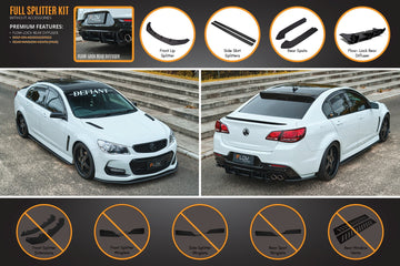 FLOW Designs  VF Commodore S2 Sedan Full Lip Splitter Set - MODE Auto Concepts