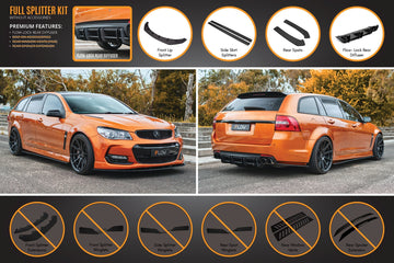 FLOW Designs  VF Commodore S2 Wagon Full Lip Splitter Set - MODE Auto Concepts