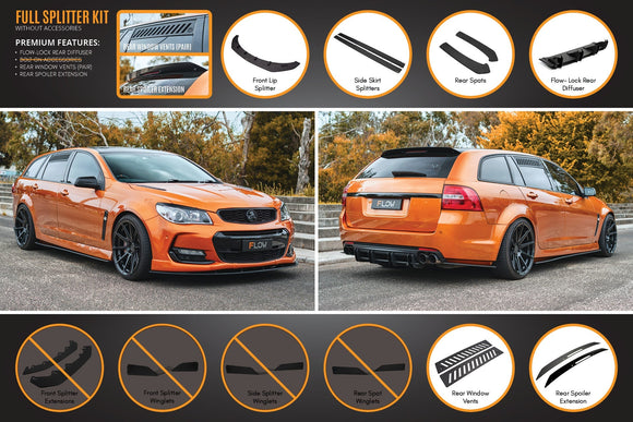 FLOW Designs  VF Commodore S2 Wagon Full Lip Splitter Set - MODE Auto Concepts
