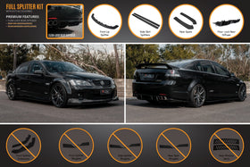 FLOW Designs  VE Commodore S1 Sedan Full Lip Splitter Set - MODE Auto Concepts
