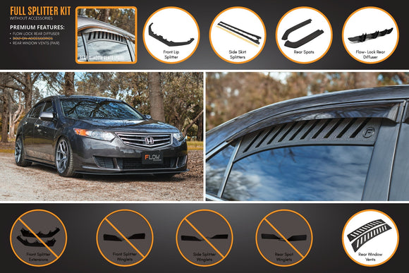 FLOW Designs  CU2 Accord Euro Full Lip Splitter Set - Standard - MODE Auto Concepts