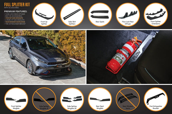 FLOW Designs  Cerato GT Sedan FL Full Lip Splitter Set - MODE Auto Concepts