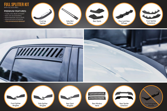 FLOW Designs  MK8 Golf GTI Full Lip Splitter Set - MODE Auto Concepts