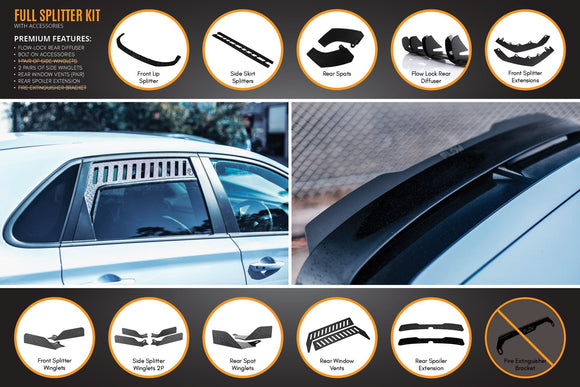 FLOW Designs  i30N Hatch PD (2018-2020) Full Lip Splitter Set - MODE Auto Concepts