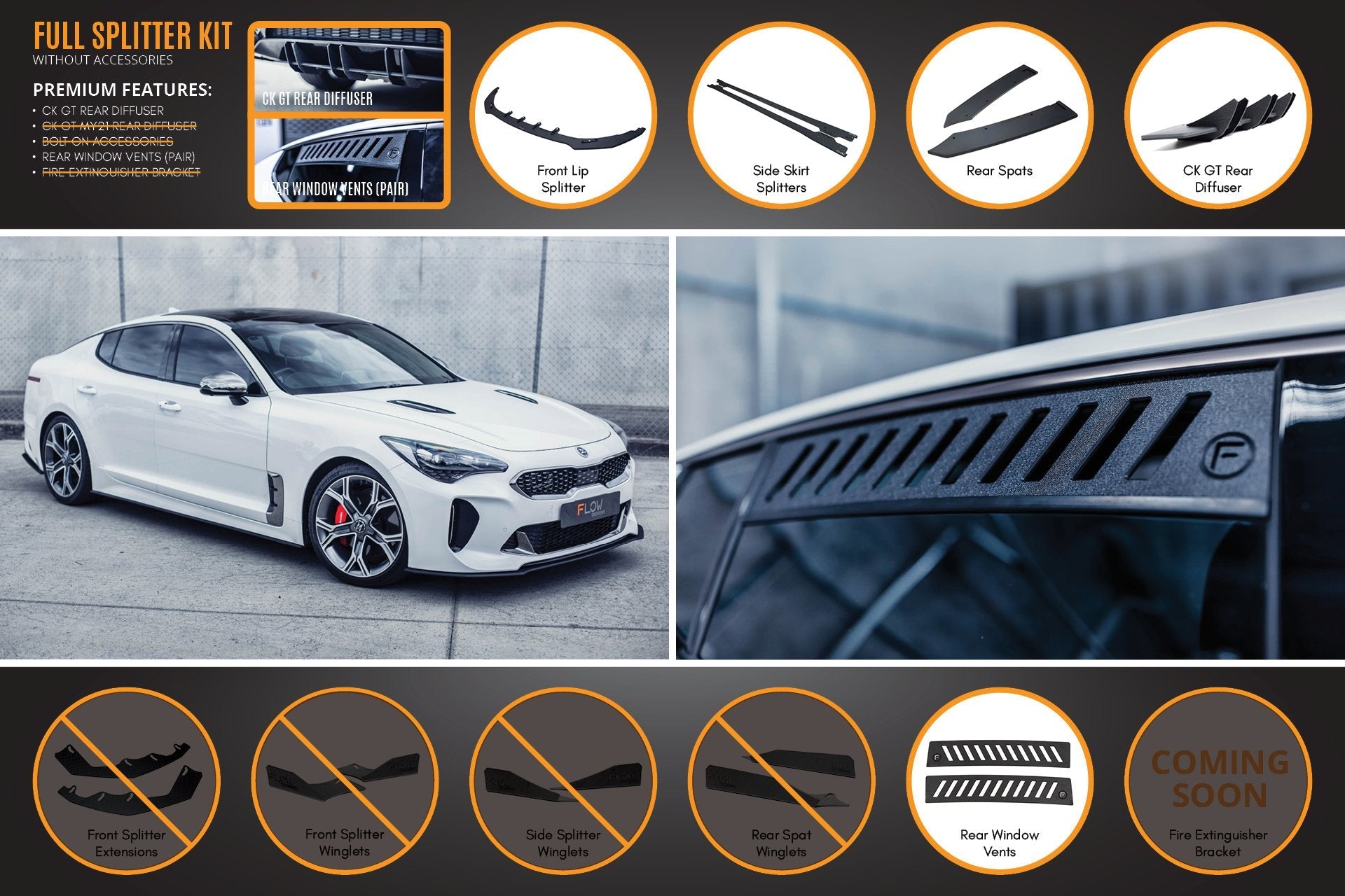 FLOW Designs  Stinger CK GT Full Lip Splitter Set - MODE Auto Concepts