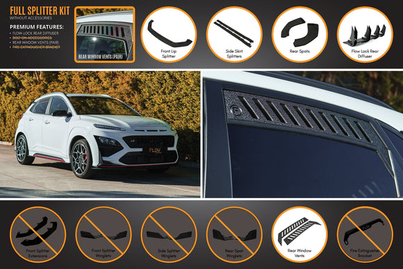 FLOW Designs  Kona N Full Lip Splitter Set - MODE Auto Concepts