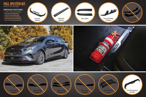 FLOW Designs  Cerato GT Sedan FL Full Lip Splitter Set - MODE Auto Concepts