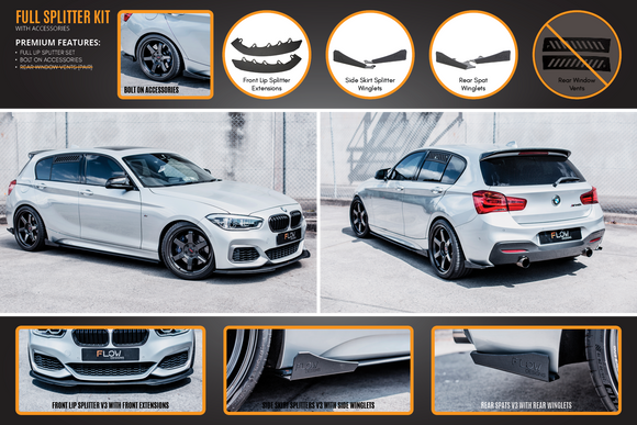 FLOW Designs  F20 LCI M135 / M140 Full Lip Splitter Set - MODE Auto Concepts