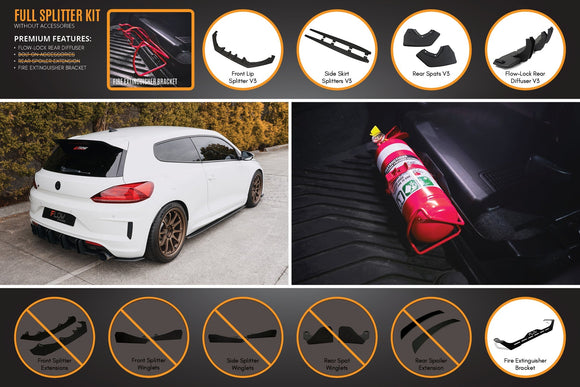 FLOW Designs  Scirocco R FL V3 Full Lip Splitter Set - MODE Auto Concepts