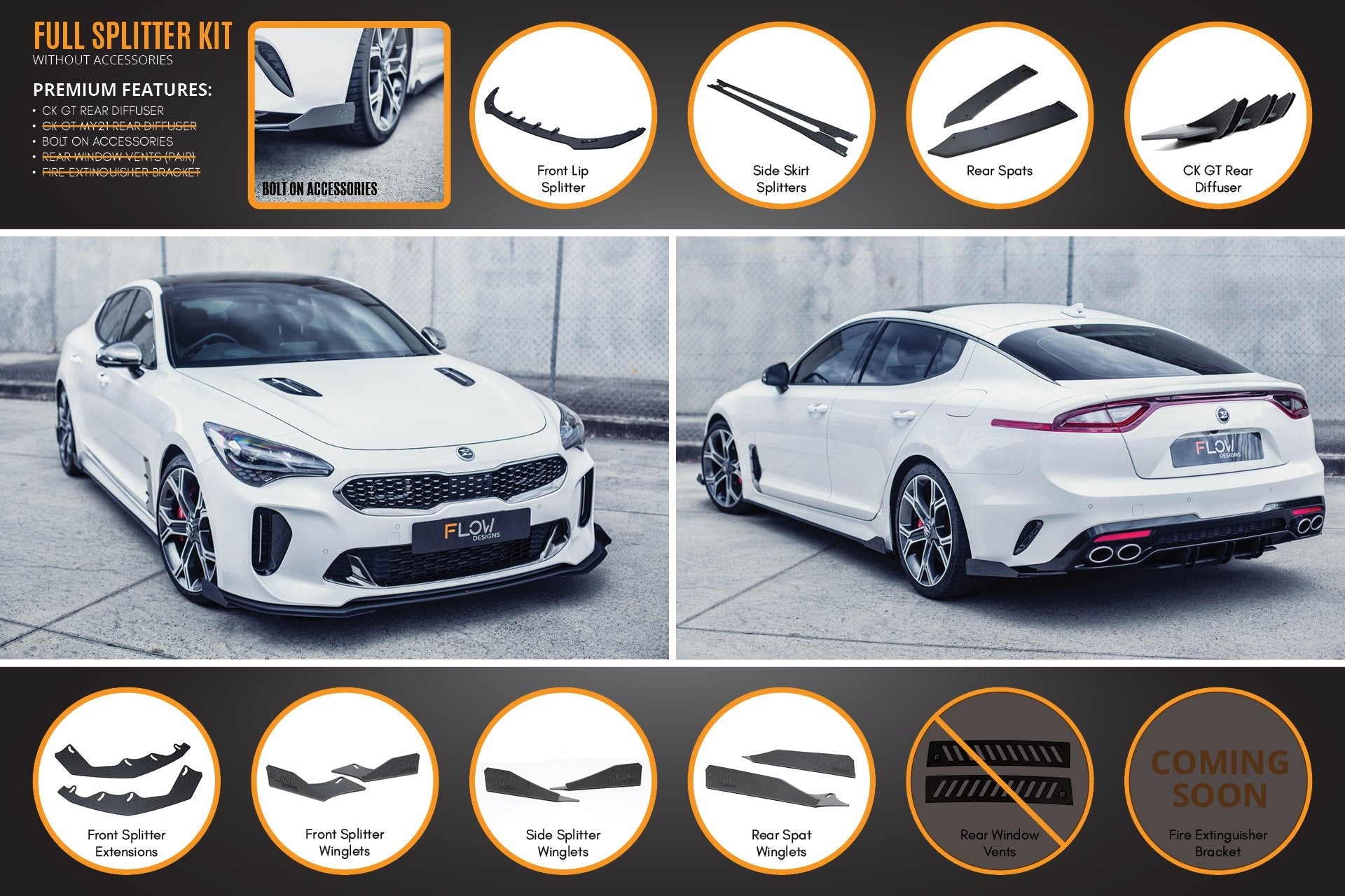 FLOW Designs  Stinger CK GT Full Lip Splitter Set - MODE Auto Concepts