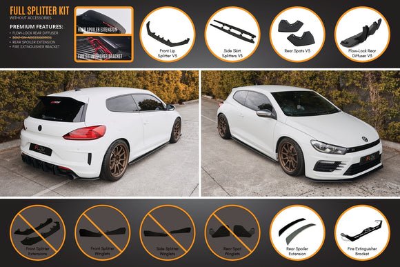 FLOW Designs  Scirocco R FL V3 Full Lip Splitter Set - MODE Auto Concepts