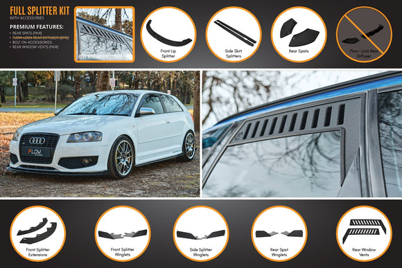 FLOW Designs  S3 8P Hatch (PFL) Full Lip Splitter Set - MODE Auto Concepts