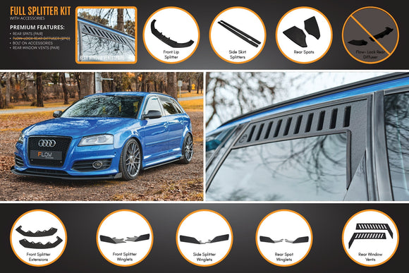 FLOW Designs  S3 8P2 Hatch (FL) Full Lip Splitter Set - MODE Auto Concepts