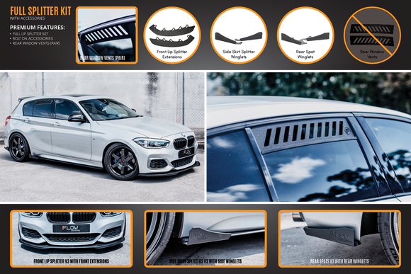 FLOW Designs  F20 LCI M135 / M140 Full Lip Splitter Set - MODE Auto Concepts